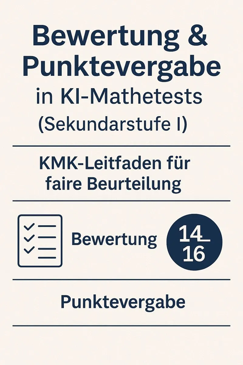 Bewertung & Punktevergabe in KI-Mathetests (Sekundarstufe I): KMK-Leitfaden für faire Beurteilung (2026)