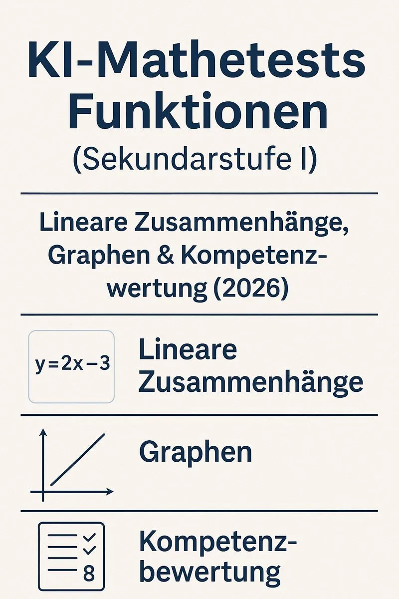 KI-Mathetests Funktionen (Sekundarstufe I): Lineare Zusammenhänge, Graphen & Kompetenzbewertung (2026)
