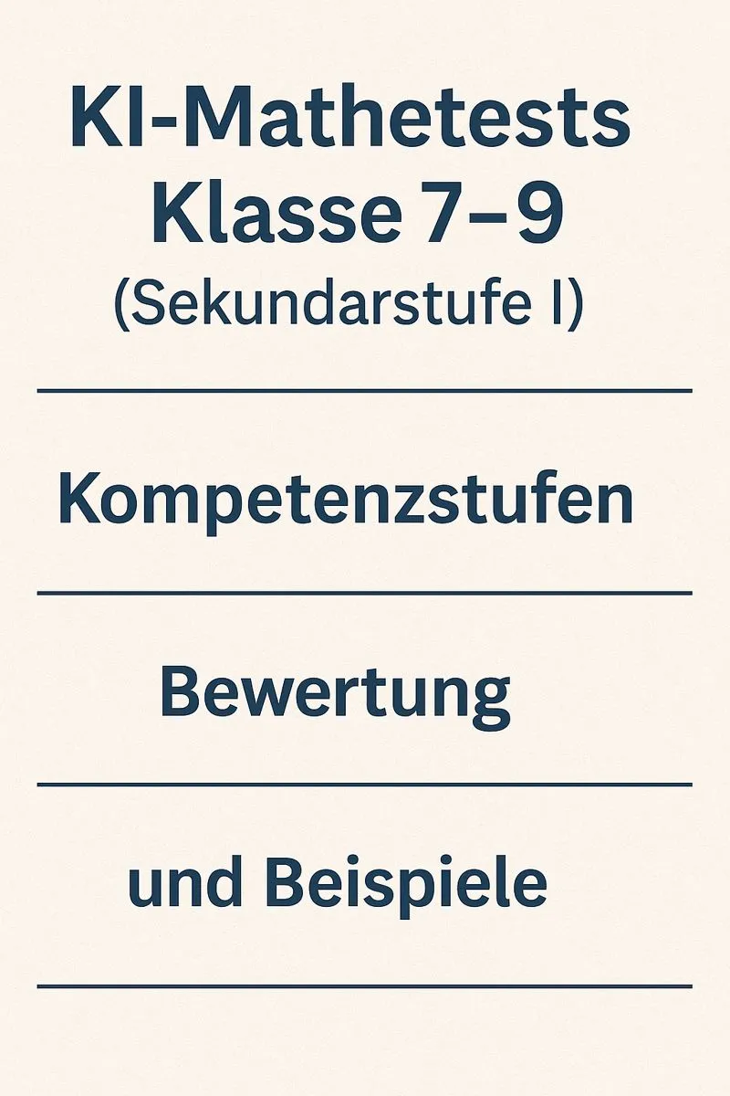 KI-Mathetests Klasse 7–9 (Sekundarstufe I): Kompetenzstufen, Bewertung und Beispiele