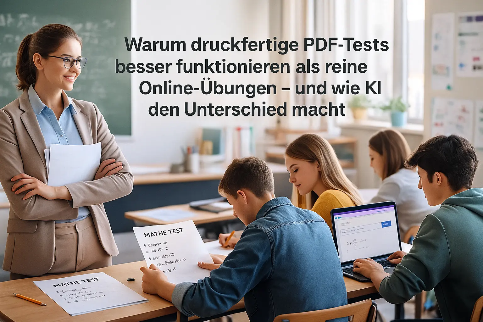 Warum druckfertige PDF-Tests besser funktionieren als reine Online-Übungen – und wie KI den Unterschied macht